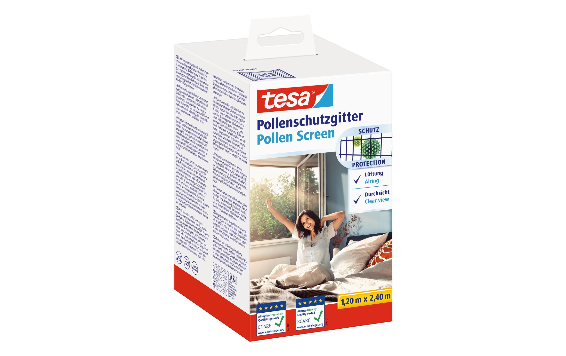 Pollenschutzgitter 120 x 240 cm, Anthrazit-transparentZuschneidbarer, transparenter Pollenschutz für Allergiker