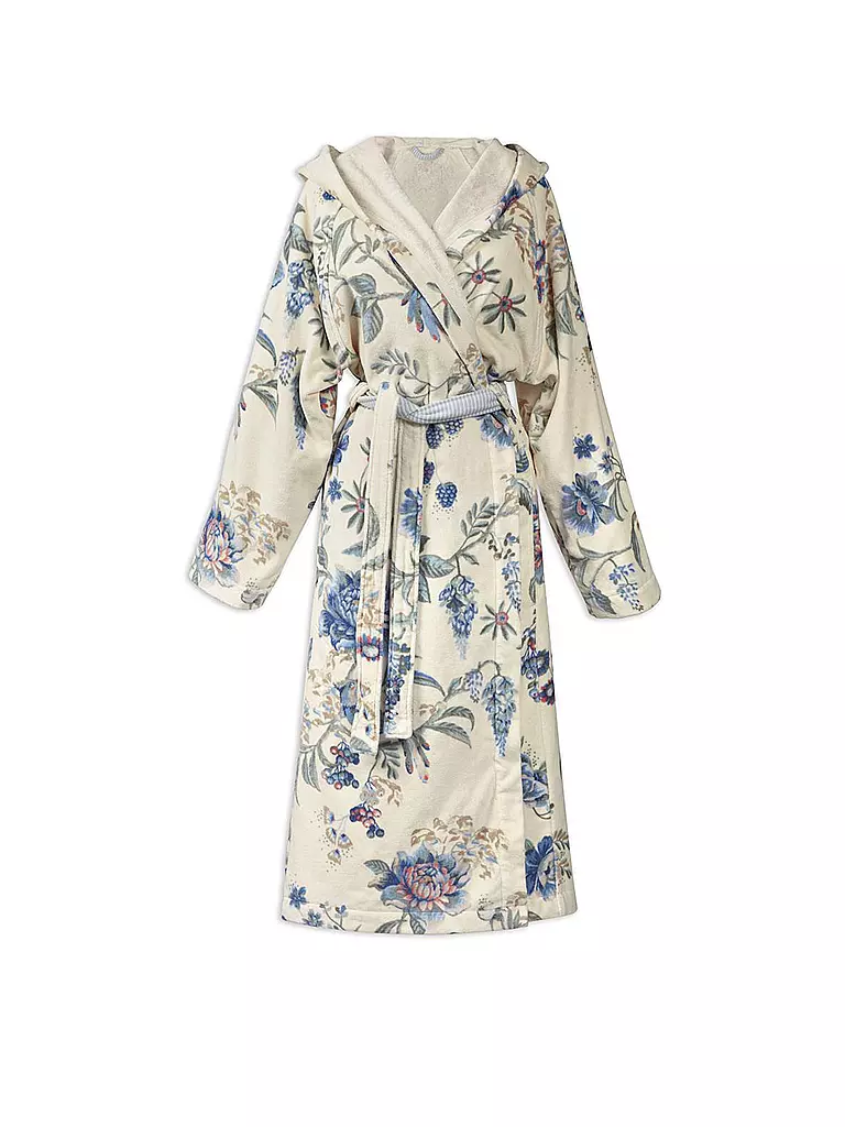 PIP STUDIO Damen Bademantel SECRET GARDEN Weiss-Blau weiss