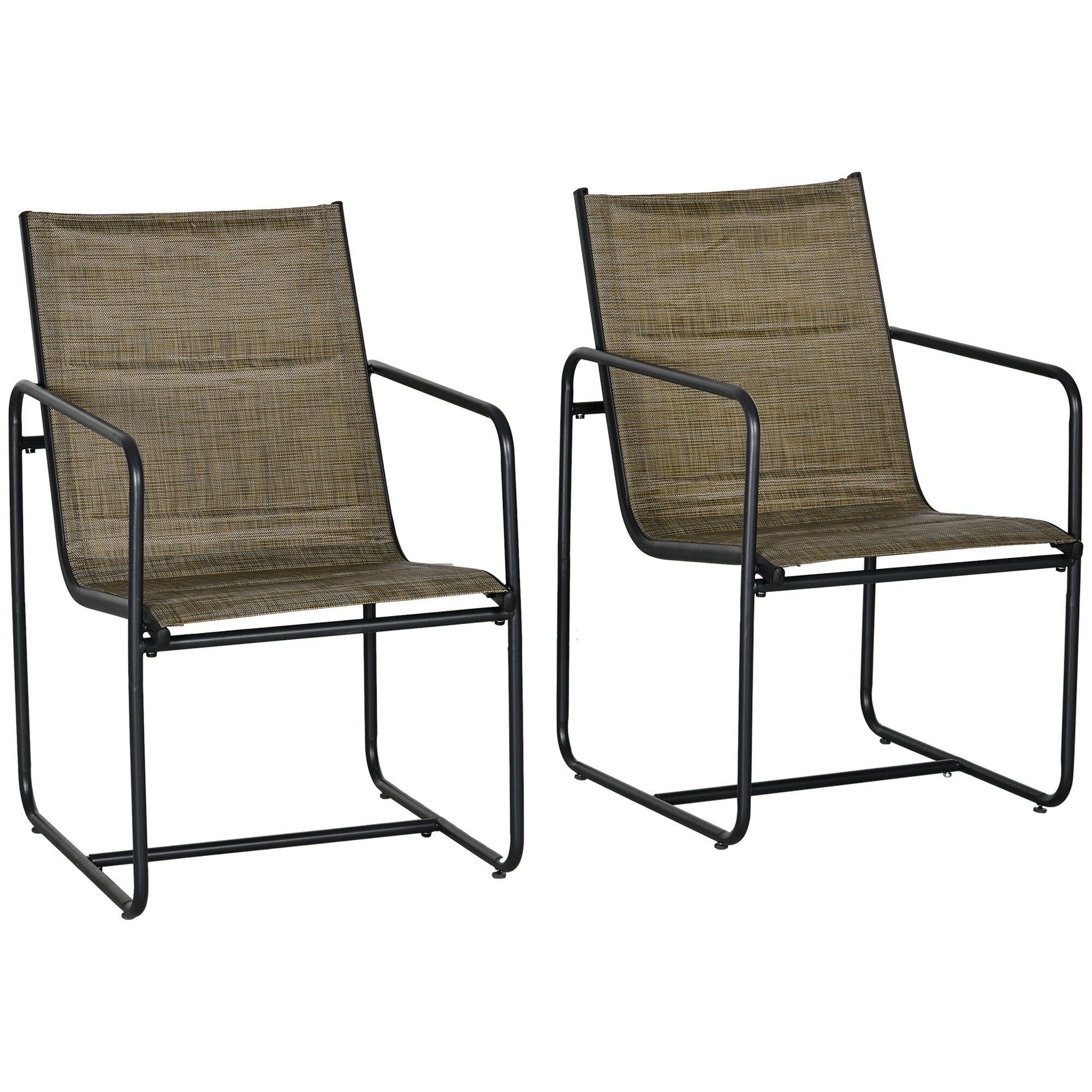 Outsunny Gartenstuhl mit verstellbaren Füßen braun 54L x 66,5B x 88H cm