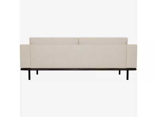 HABITAT - Canapé 3 places en tissu Lucca - Blanc mastic - Base en cuir noir - Baci