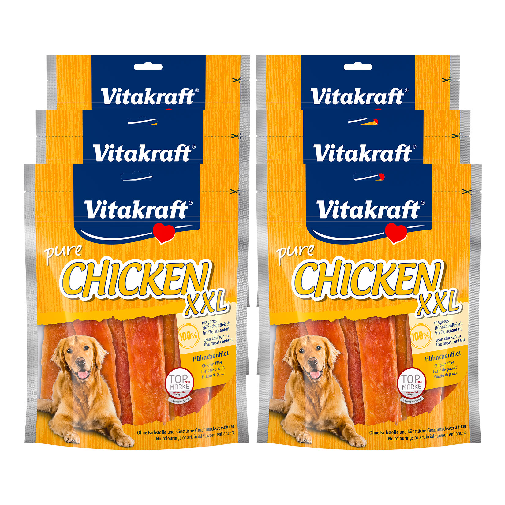 Vitakraft Pure Chicken XXL Hähnchenfilet 250 g, 6er Pack