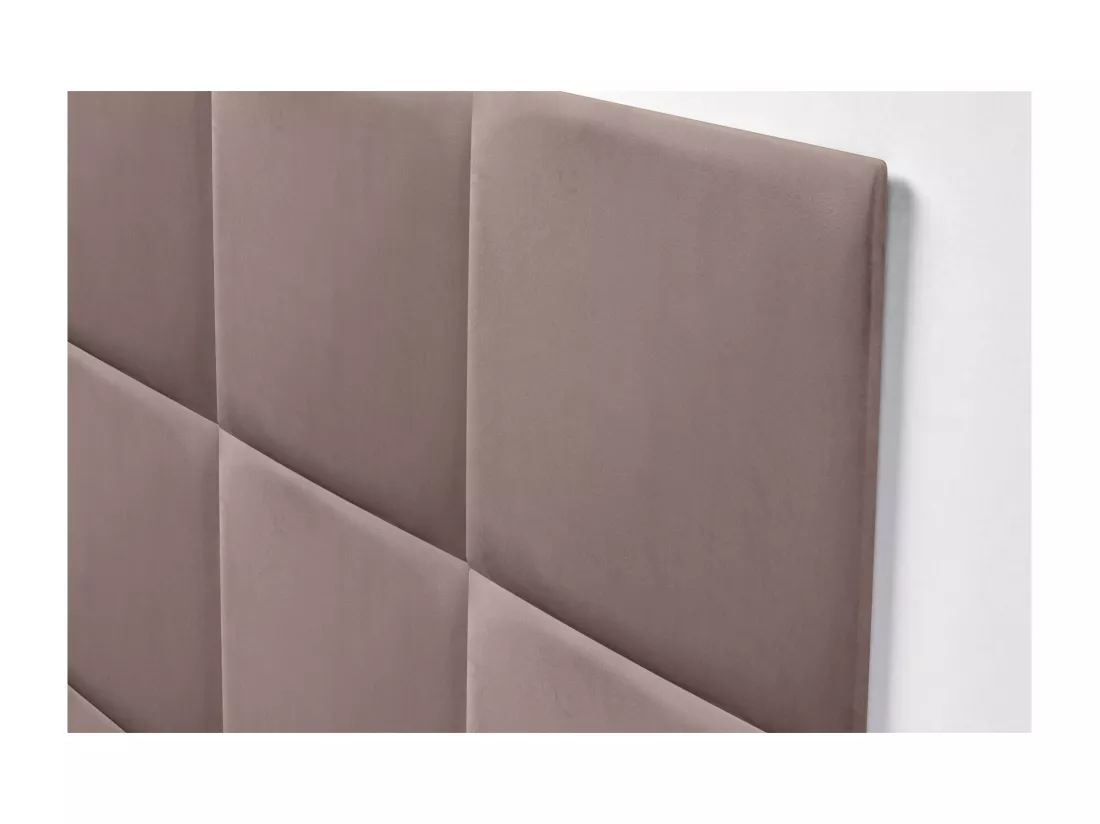 DHOME Tête delit Tapissée en velours de qualité supérieure composée de panneaux autocollants interchangeables pour chambre (marron, 160 cm)