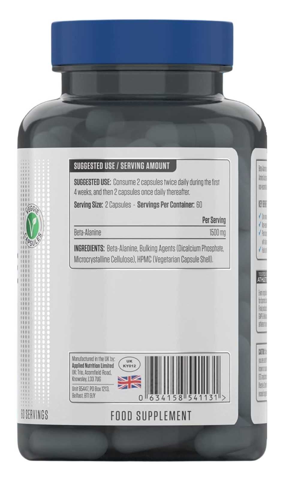 Applied Nutrition Beta Alanina 1500 120 cápsulas