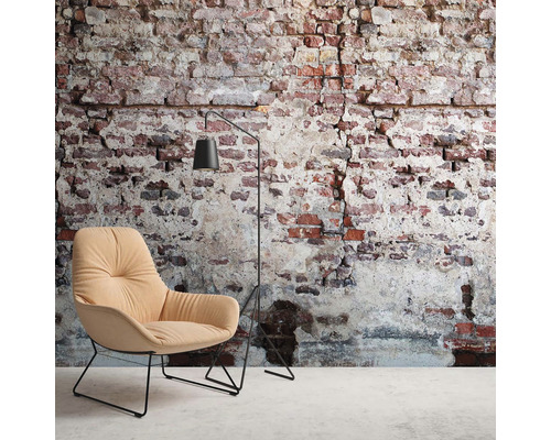 Fotobehang vliesbehang 38335-1 The Wall bakstenen muur used look 3-delig. 159x280cm