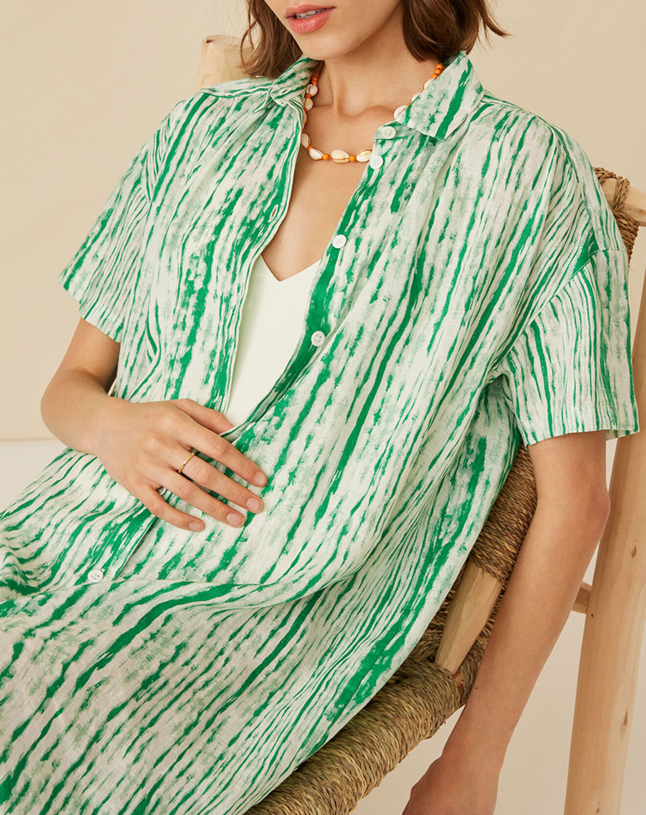Harris Wilson Robe 100% Lin Erine tie and dye multicolore