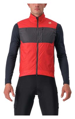 Gilet Sans Manches Coupe Vent Castelli Unlimited Puffy Rouge/Noir