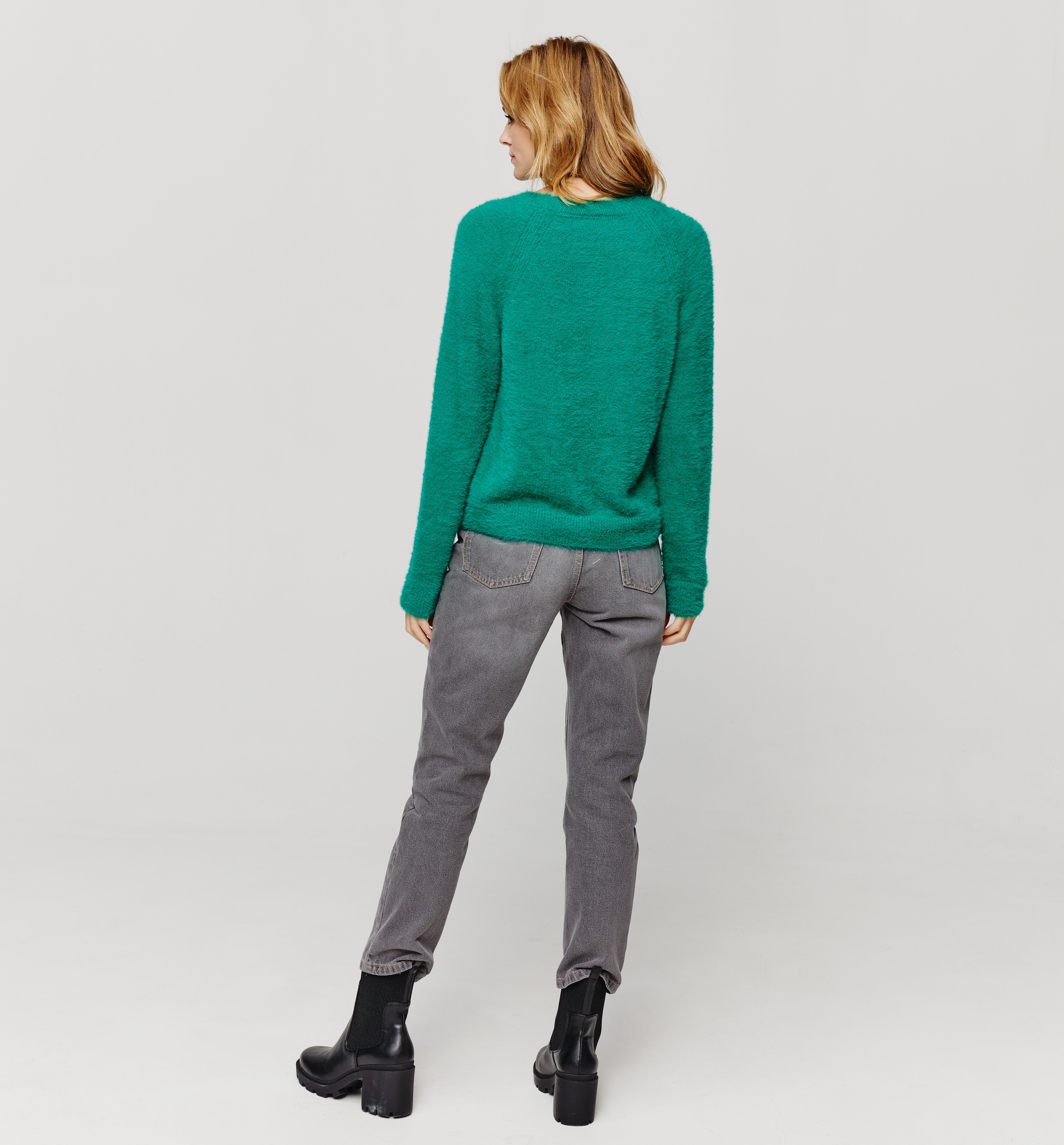 Pull moelleux cut out - Vert clair