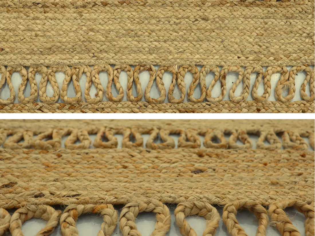 Tapis tressé ajouré 100% jute - 200 x 290 cm - Naturel - JARAVI