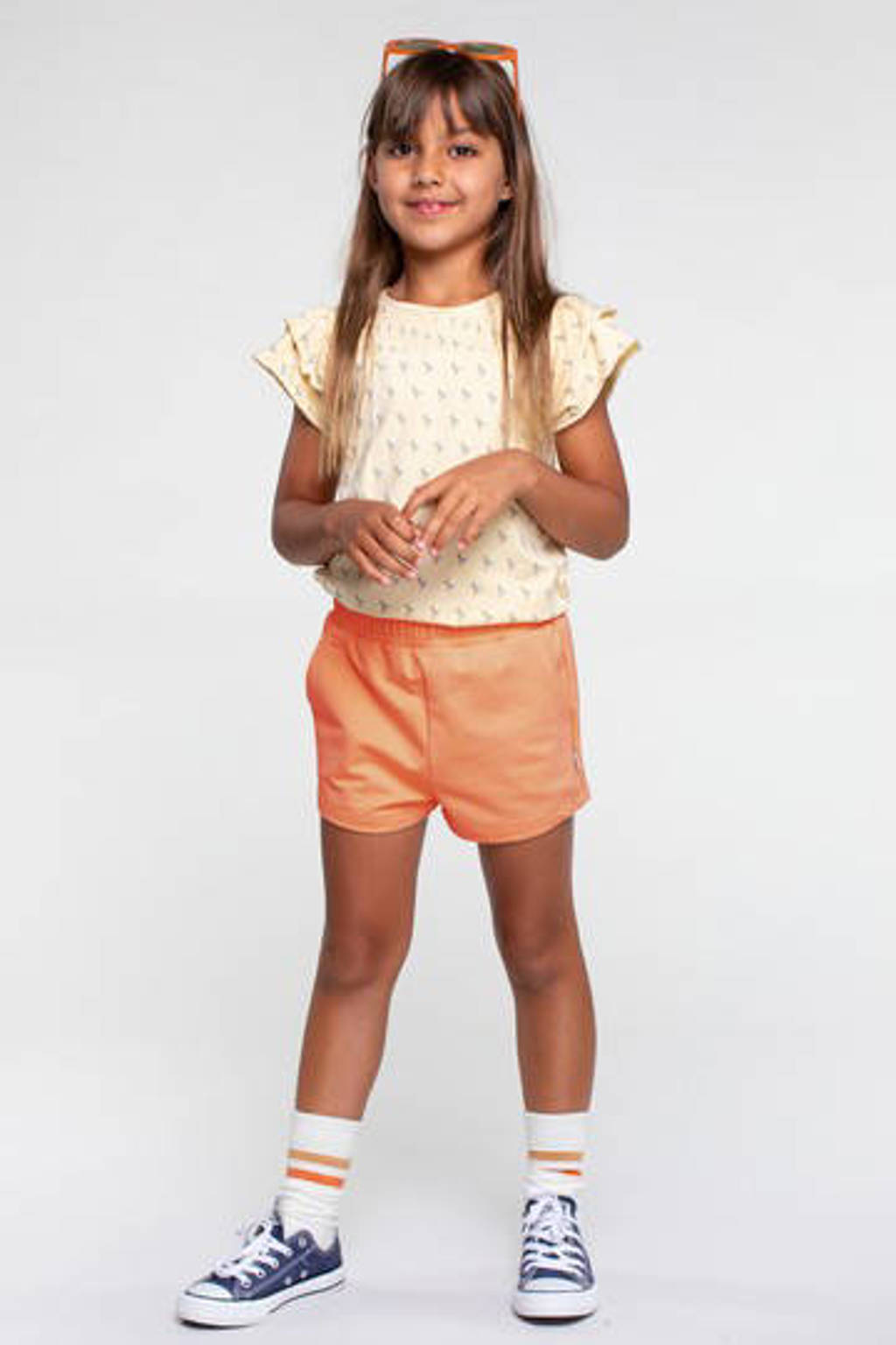 Moodstreet regular fit sweatshort oranje