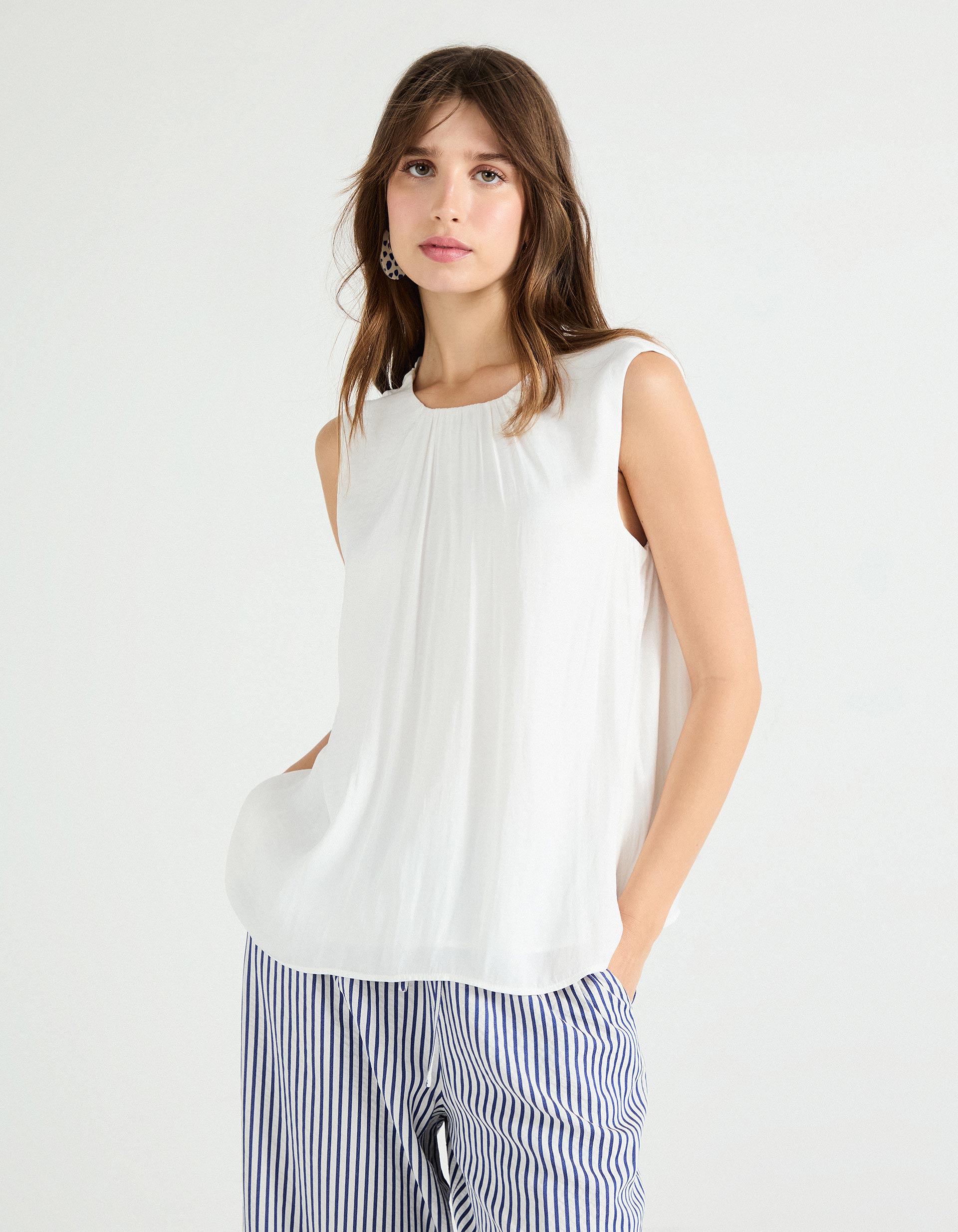 Blusa sem Mangas, Mulher, Branco