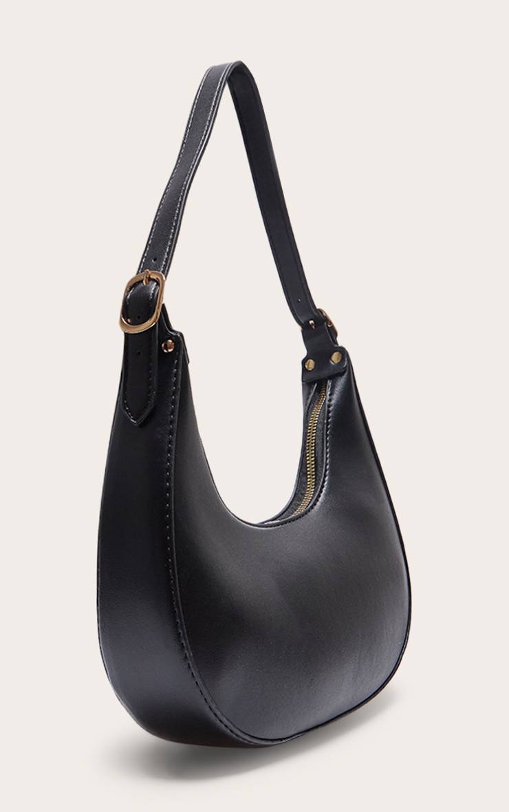 Noir Sac À Bandoulière En SYNTHÉTIQUE Forme Incurvée