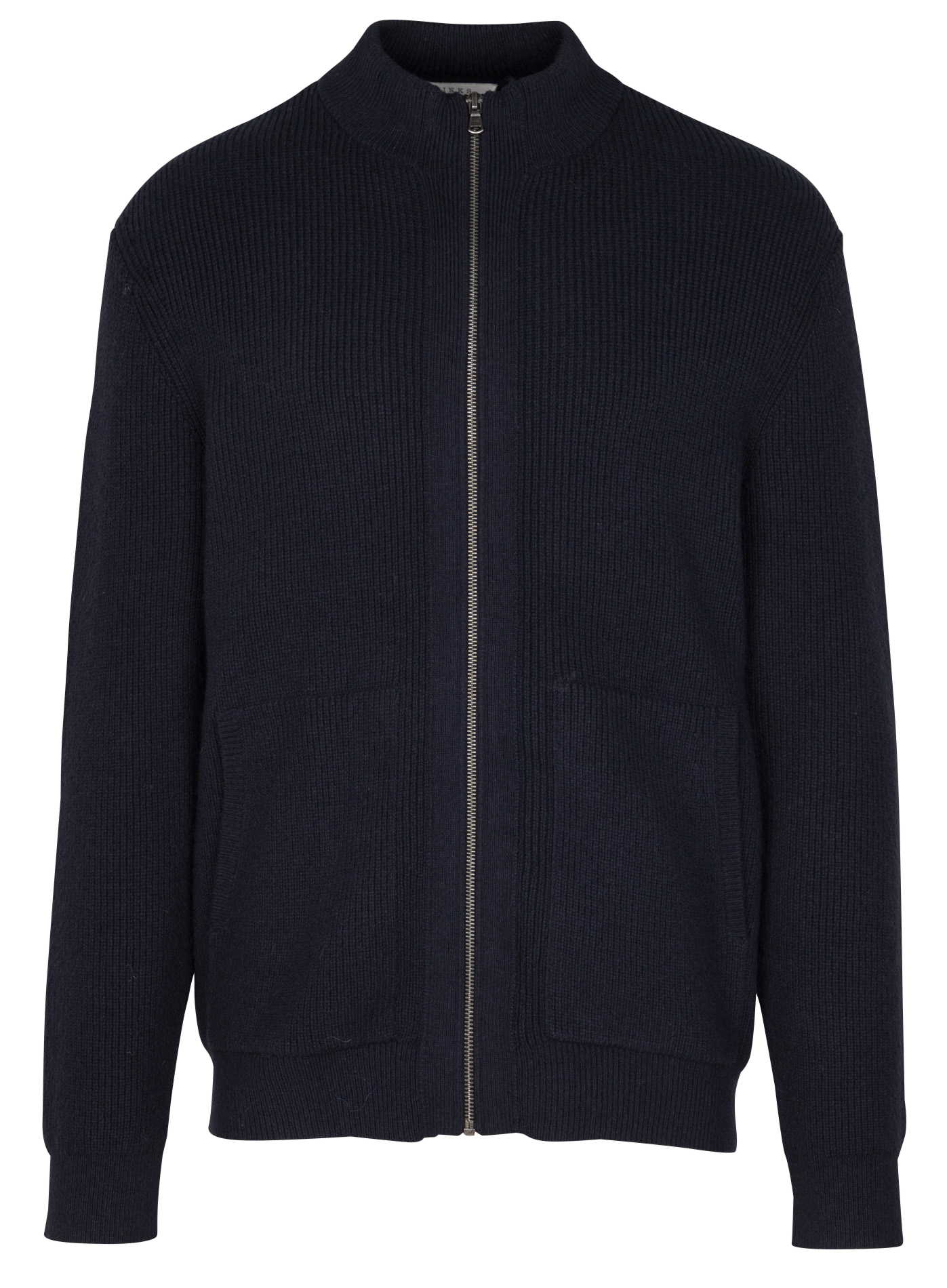 Cardigan droit en coton et laine mélangé | Bleu