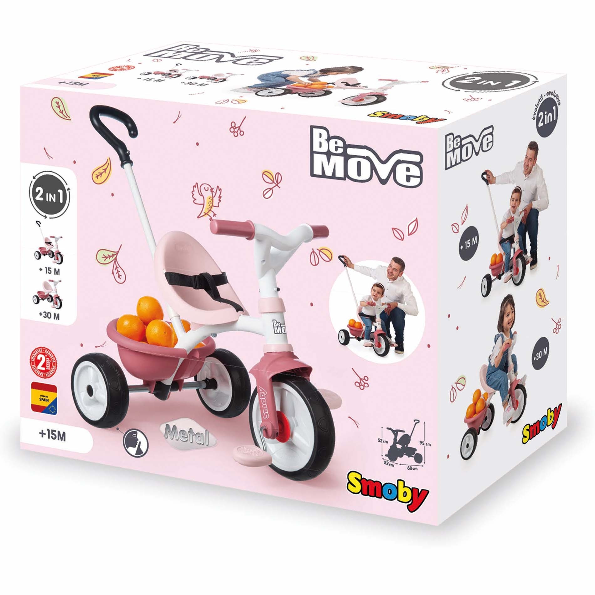 Smoby Driewieler BE FUN roze - shop nu - Prénatal