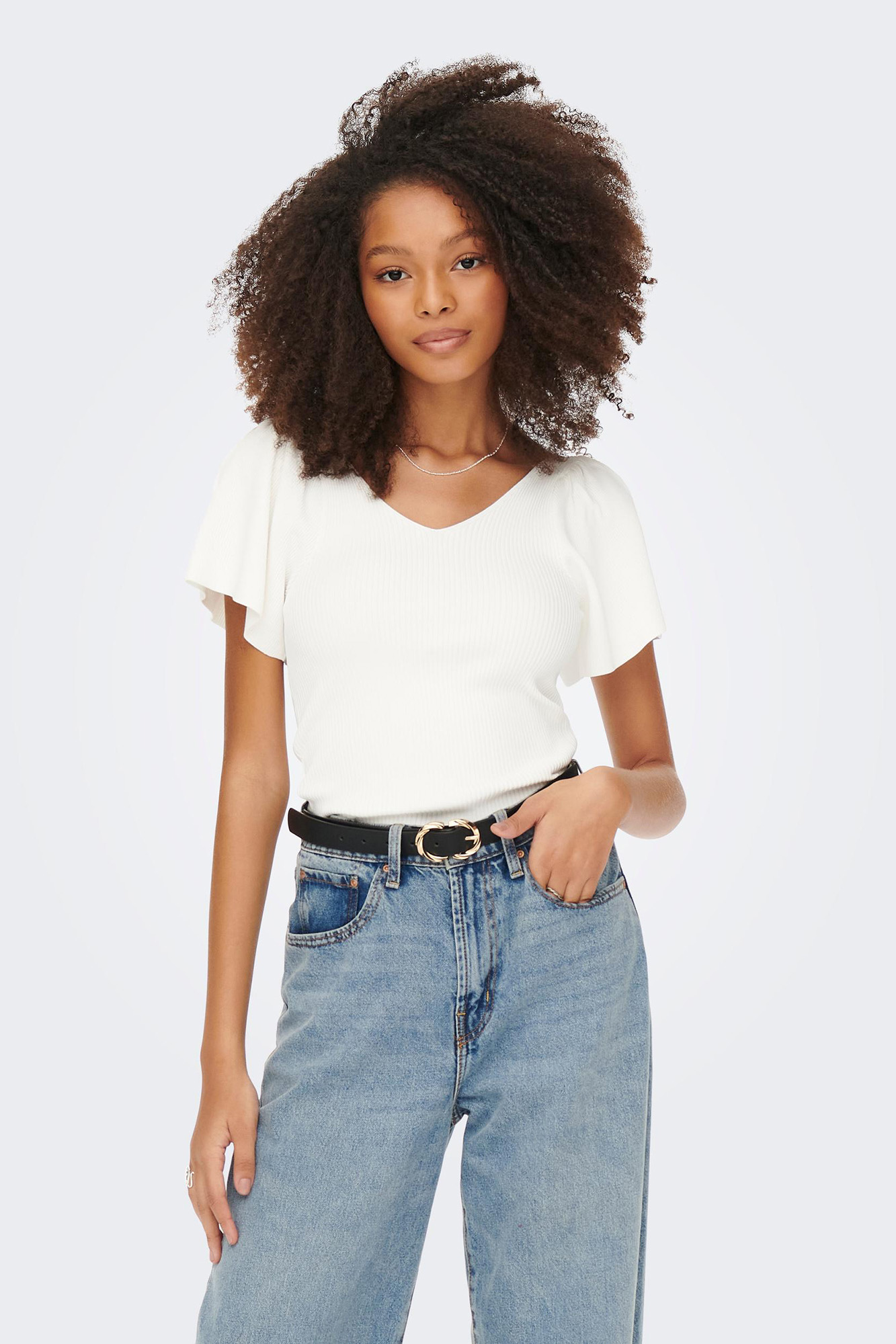 Blusa de manga curta com amarração