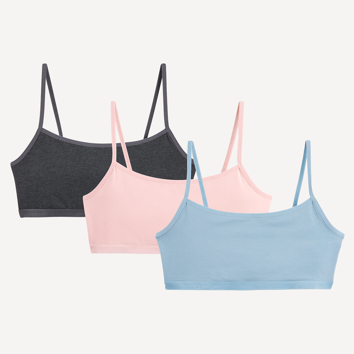 COLEÇÃO LA REDOUTE<br>Conjunto de 3 bustiês de algodão