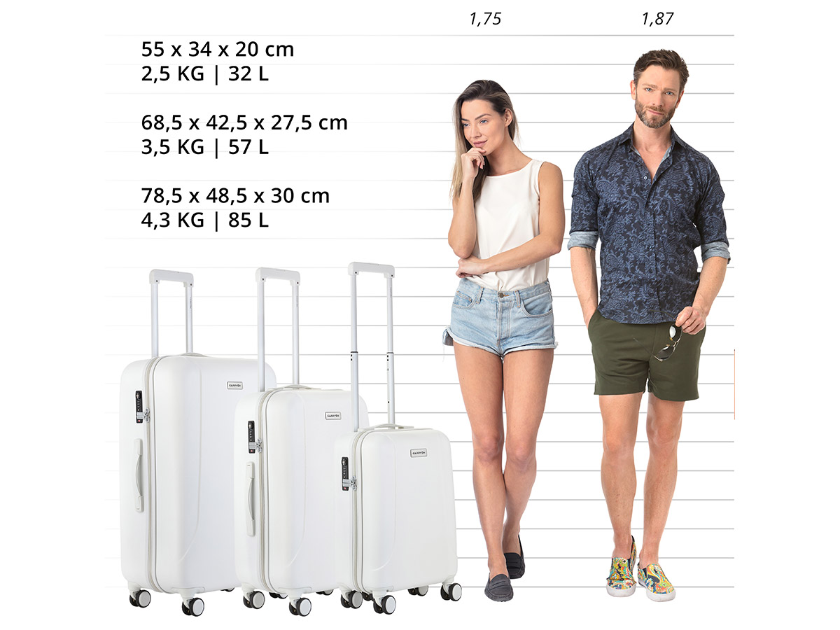 CarryOn Skyhopper 3-delige TSA kofferset - White
