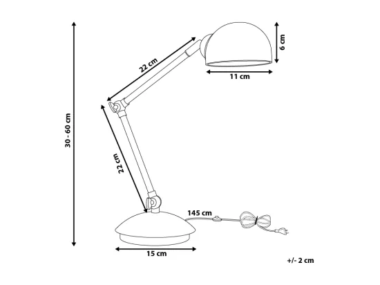 Lampe de bureau HELMAND Réglable Métal Blanc