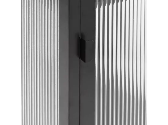 Buffet noir 40x35x105 cm verre et acier