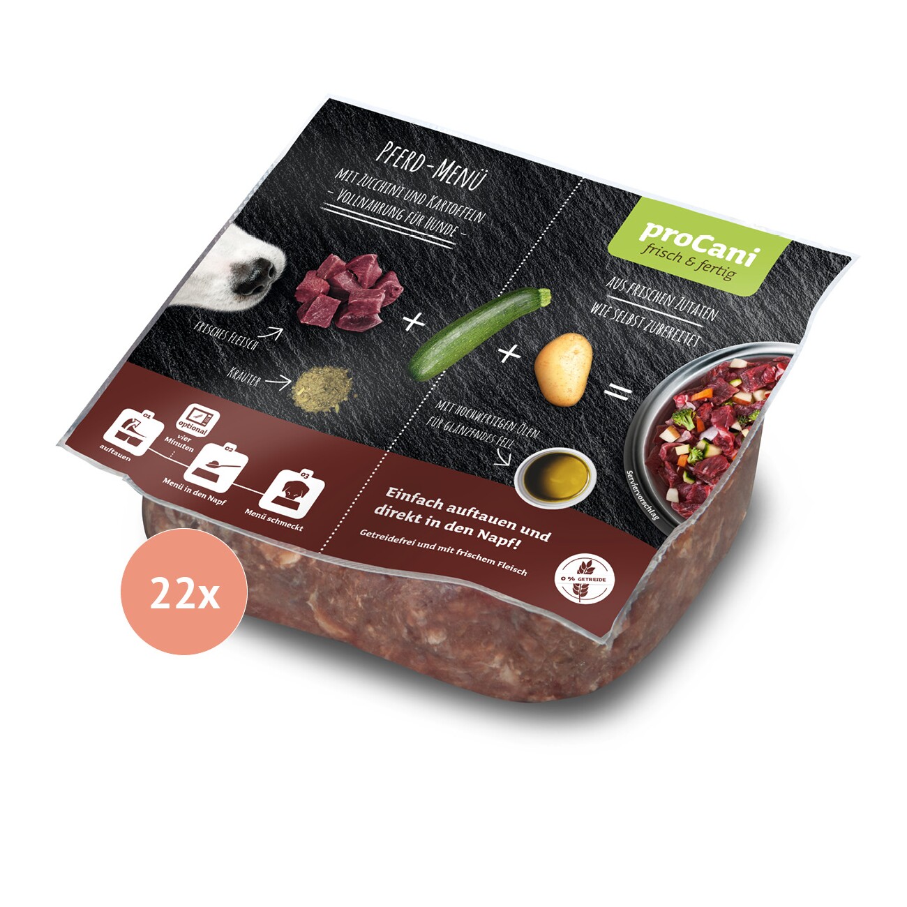 ProCani Pferd Menü - frisch&fertig 22x500 g