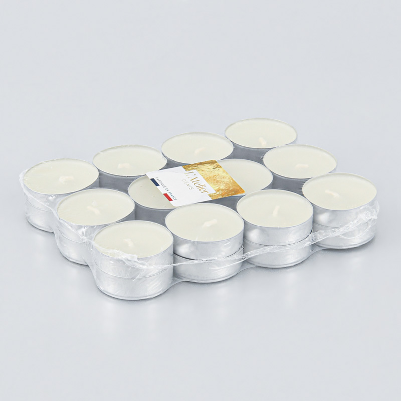 25 bougies chauffe-plats argenté