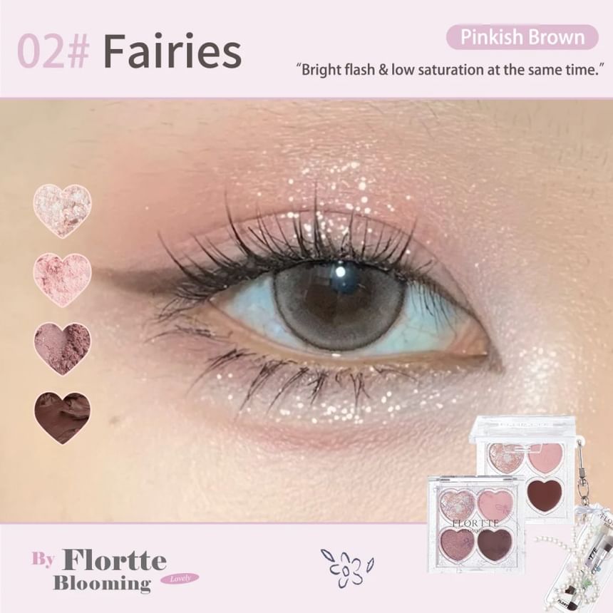 FLORTTE - Blooming Series 4 Kleuren Oogschaduw - 02
