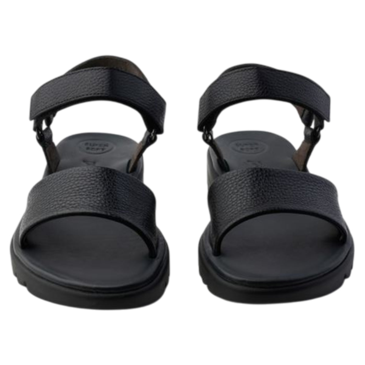 Easy grained Flade sandaler, kvinder, sort