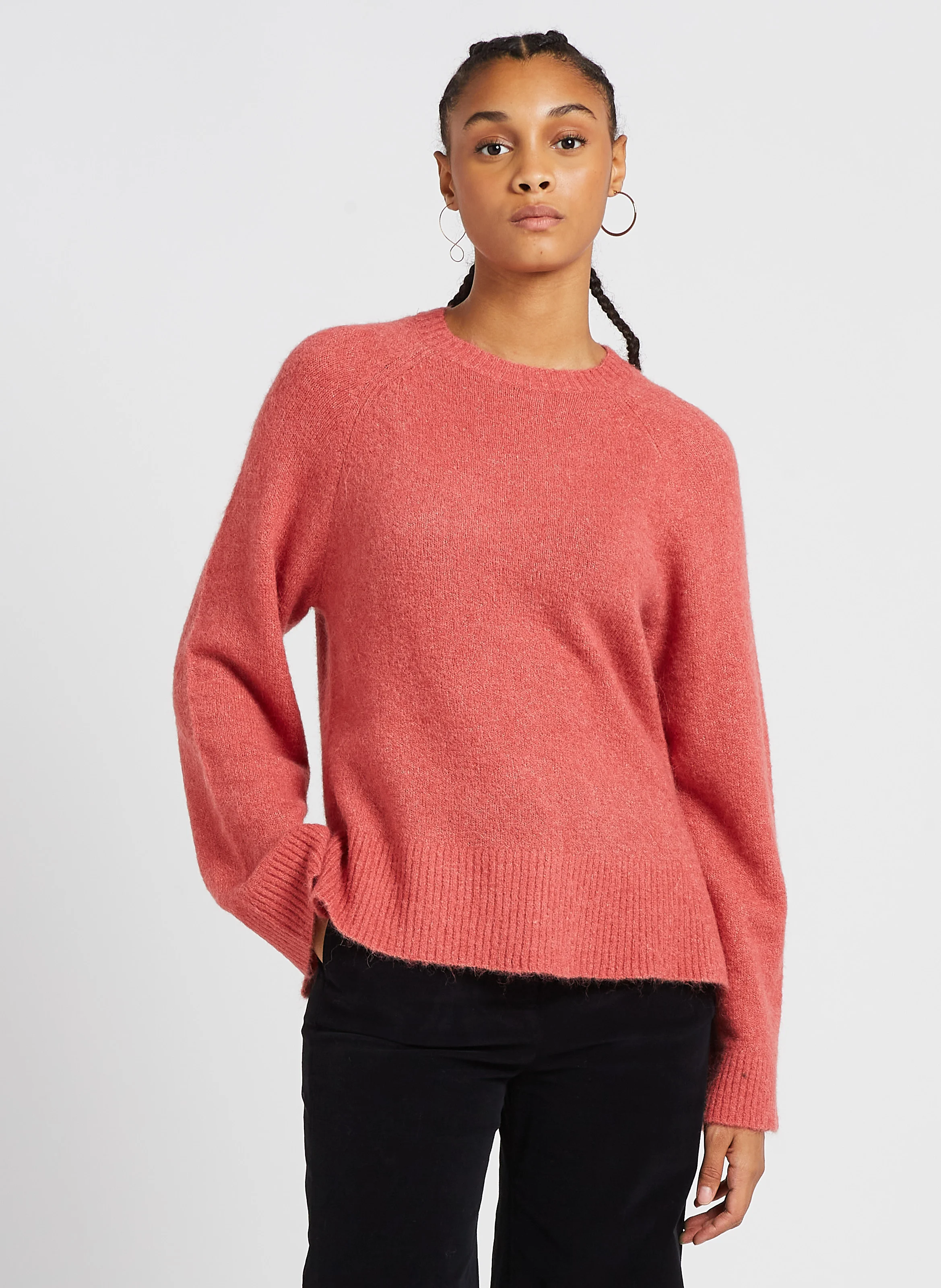 CEARA - Pull droit à col rond | Rouge