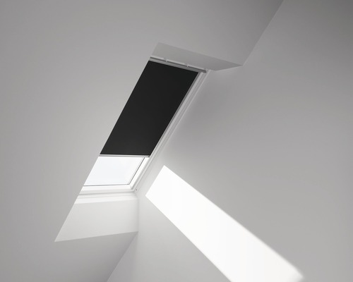 VELUX verduisterend rolgordijn, effen zwart, handmatig, aluminium frame, DKL C02 3009S