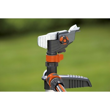 Gardena pulserende sector- en cirkelsproeier premium metaal grijs met oranje 44x17,5x8,7 cm
