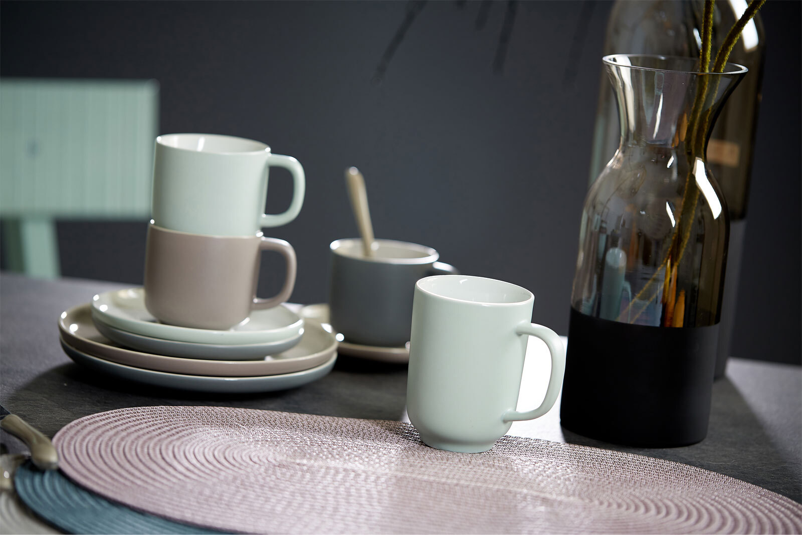 Ritzenhoff & Breker Espressotasse JASPER 6er Set grau/ weiß