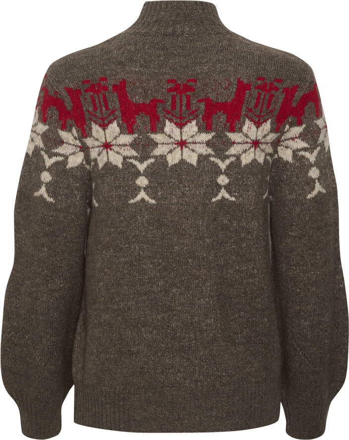 Cream CRCabin Knit Pullover Chocolate chip melange