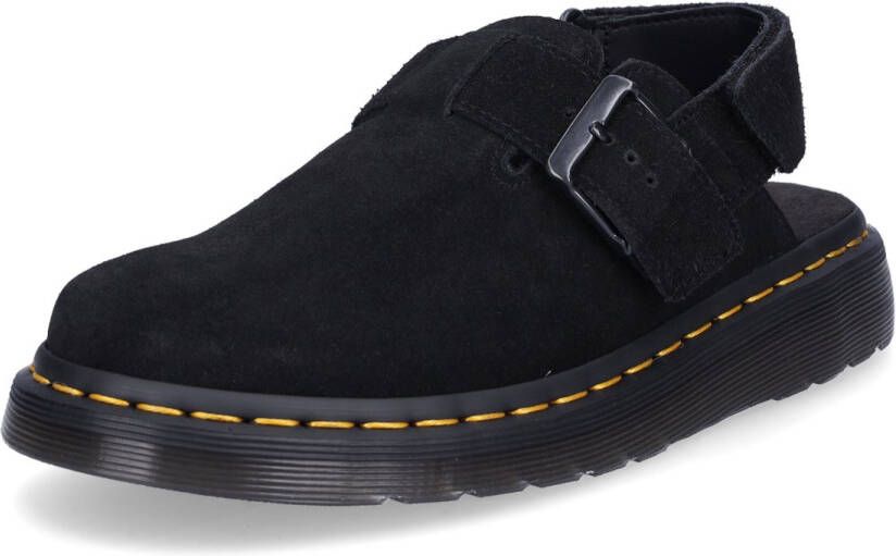 Dr. Martens JORGE~II~BLACK~E.H.SUEDE~~~~~~ Platte sandalenDames Sandalen Zwart