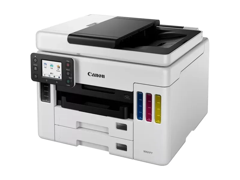 Canon MAXIFY GX7050 - Multifunktionsprinter - farve - blækprinter - kan genopfyldes - Legal (216 x 356 mm)/A4 (210 x 297 mm) (original) - A4/Legal (medie) - op til 24 ipm (udskriver) - 600 ark - 33.6 Kbps - LAN, Wi-Fi(n), USB 2.0, USB vært