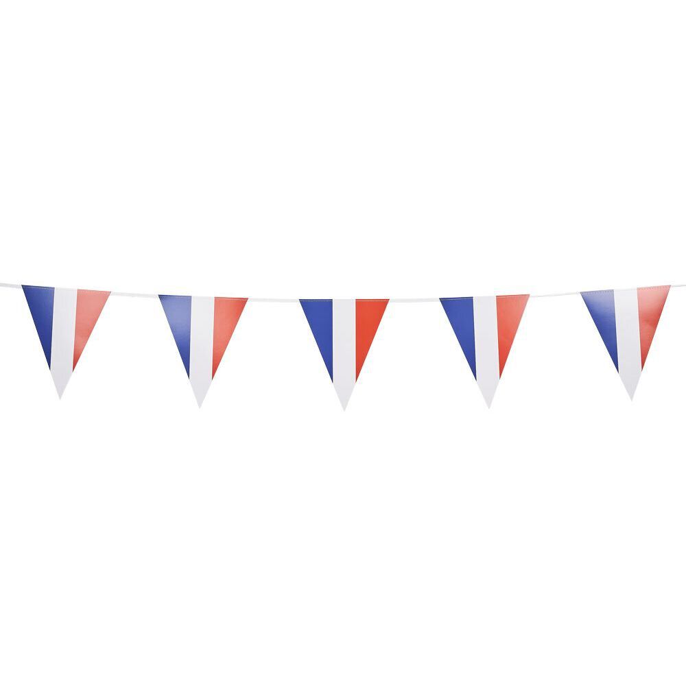 Guirlande papier bleu blanc rouge Happy Party drapeau France 3m