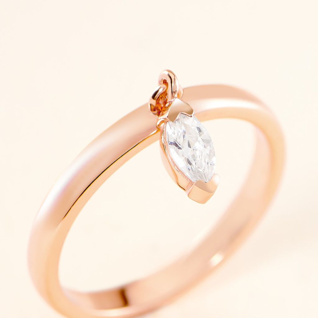 Bague Kenta Argent Rose Oxyde De Zirconium