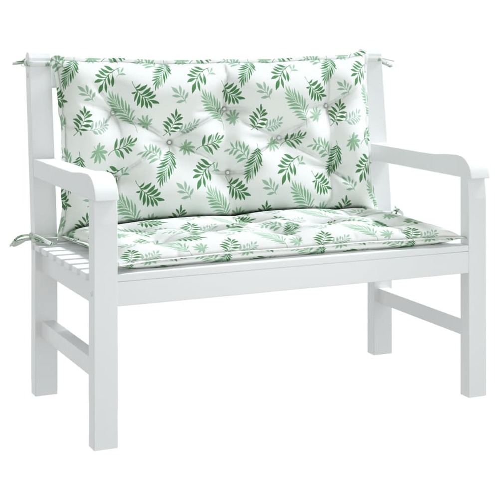 Coussins de banc de jardin lot de 2 motif de feuilles tissu
