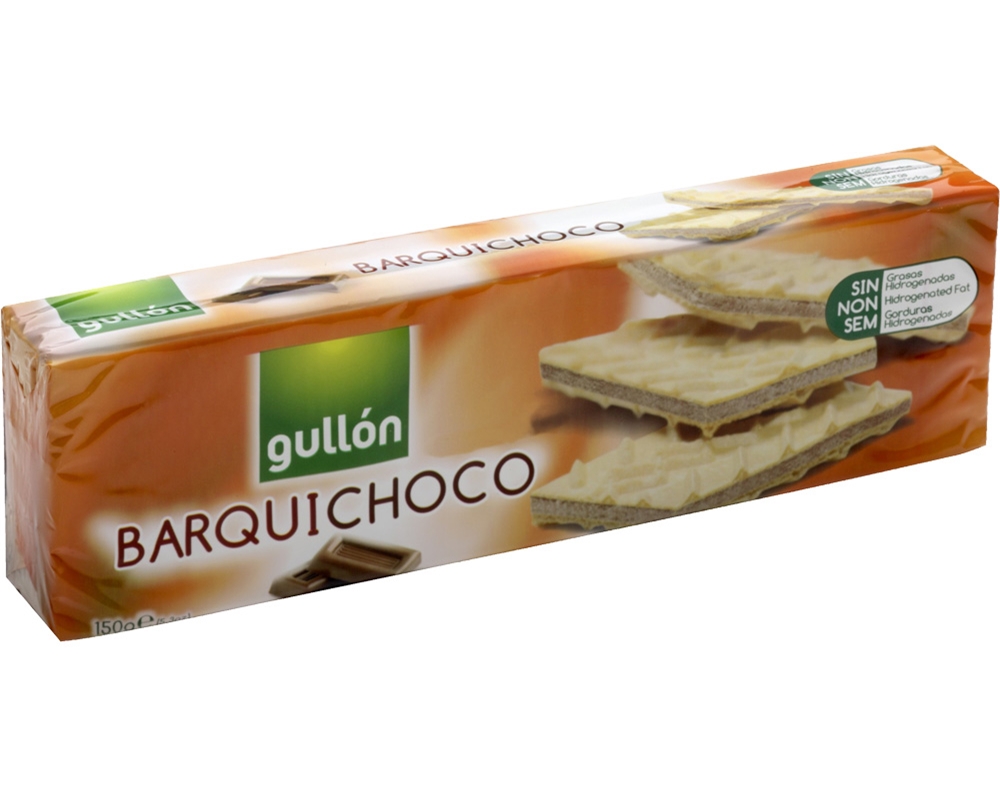 BOLACHA GULLON WAFER BARQUICHOCO 150G