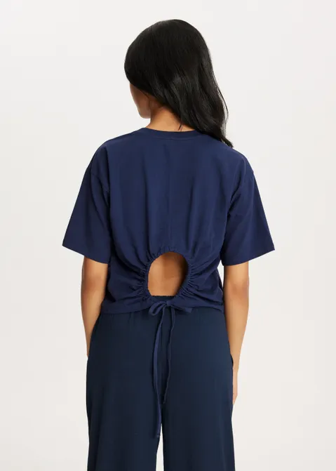 T-shirt met koord blauw (BLW.D)