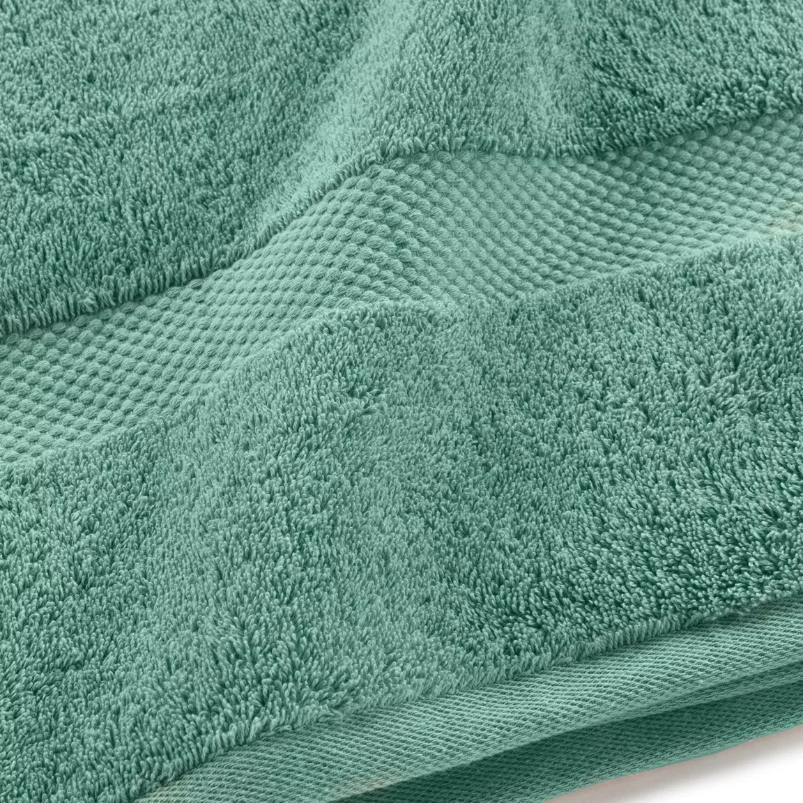 Lot de 4 serviettes de toilette coton (70 x 130 cm) Elegance Vert céladon