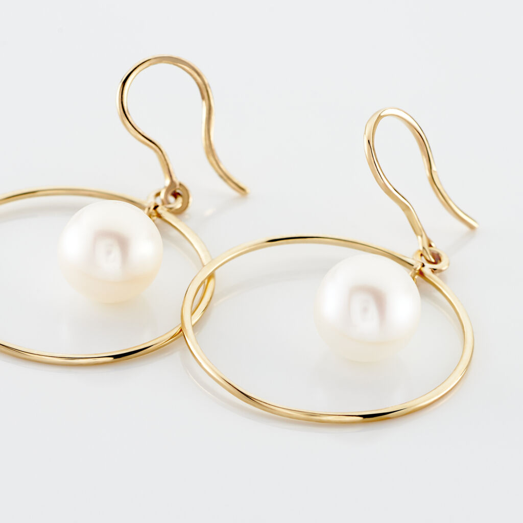 Boucles D'oreilles Pendantes Joris Or Jaune Perle De Culture