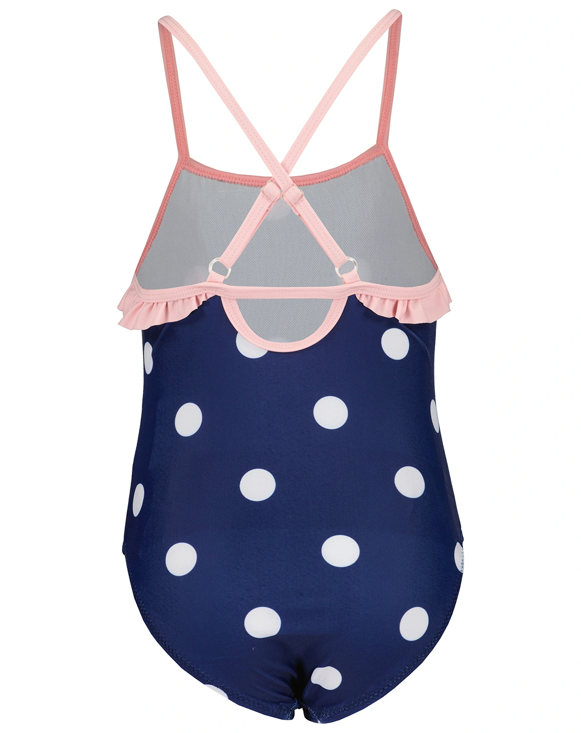 Badeanzug BIG DOTS mit Rüschen in blau
