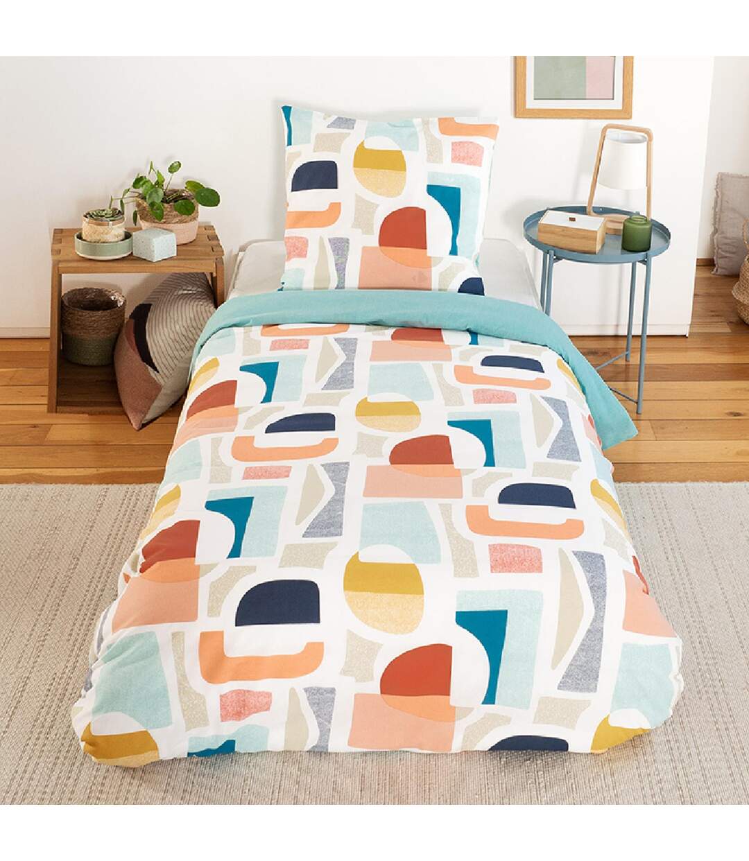 Parure de lit 240x220 cm mixte COLORS bleu