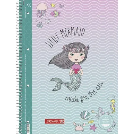 BRUNNEN Collegeblock Mermaid DIN A4, kariert, Lineatur 28