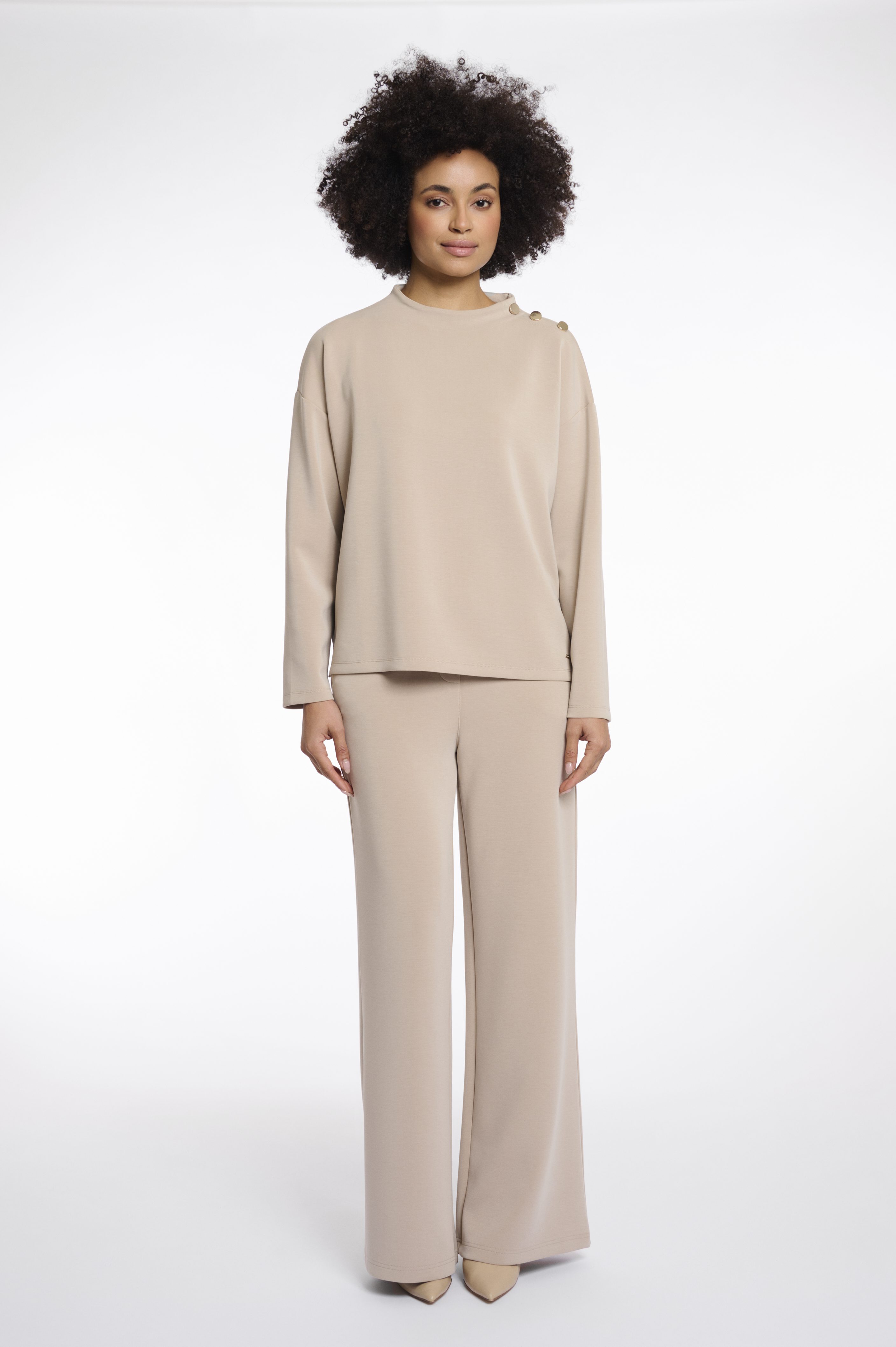 Rino & Pelle - Hanne Wide Top Long Sleeves Mock Neck - Desert