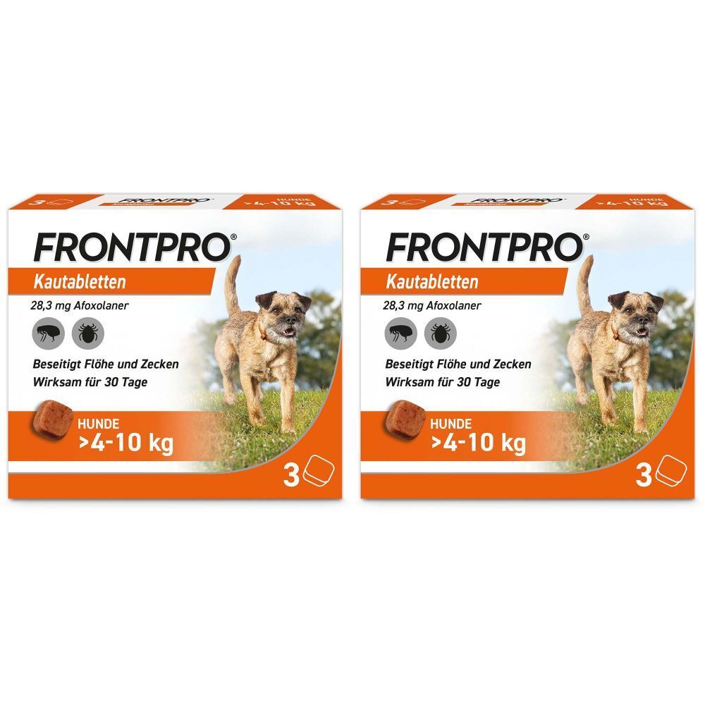 FRONTPRO® Kautablette gegen Zecken und Flöhe für Hunde (>4-10kg)