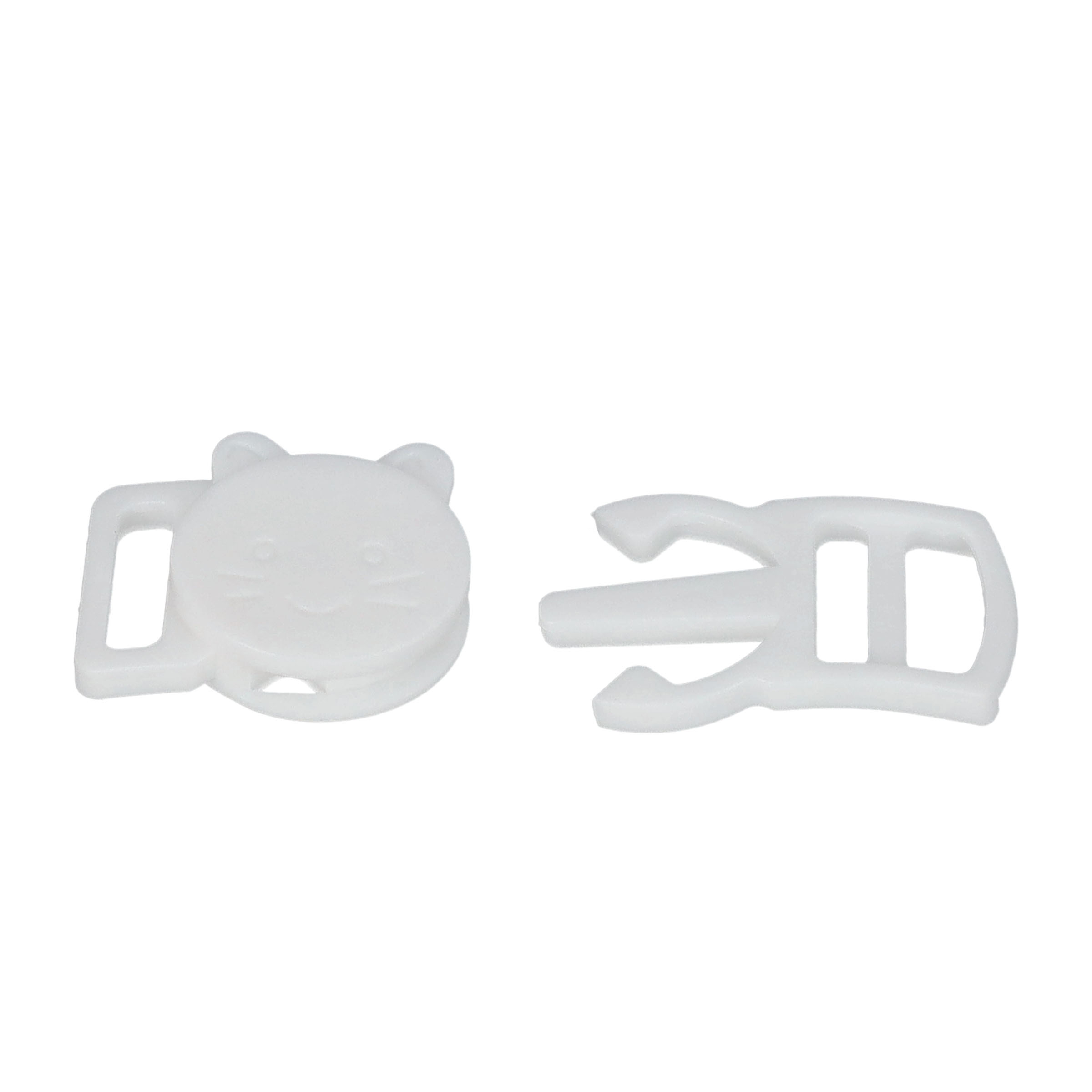 (30x15mm) Ersatz Steck Schnalle Schnellverschluss Clip für Katzen Halsband - Weiss