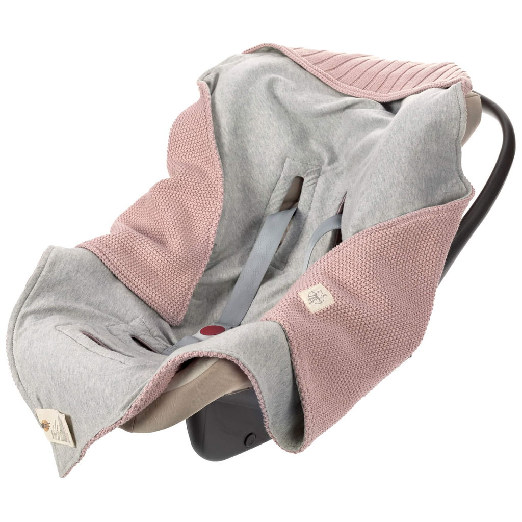LässigLässig   Knitted Decke für Babyschale dusky pink