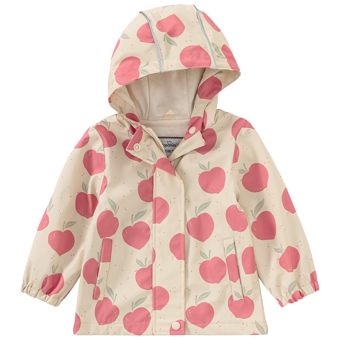 Topomini Baby Regenjacke mit Apfel-Print creme