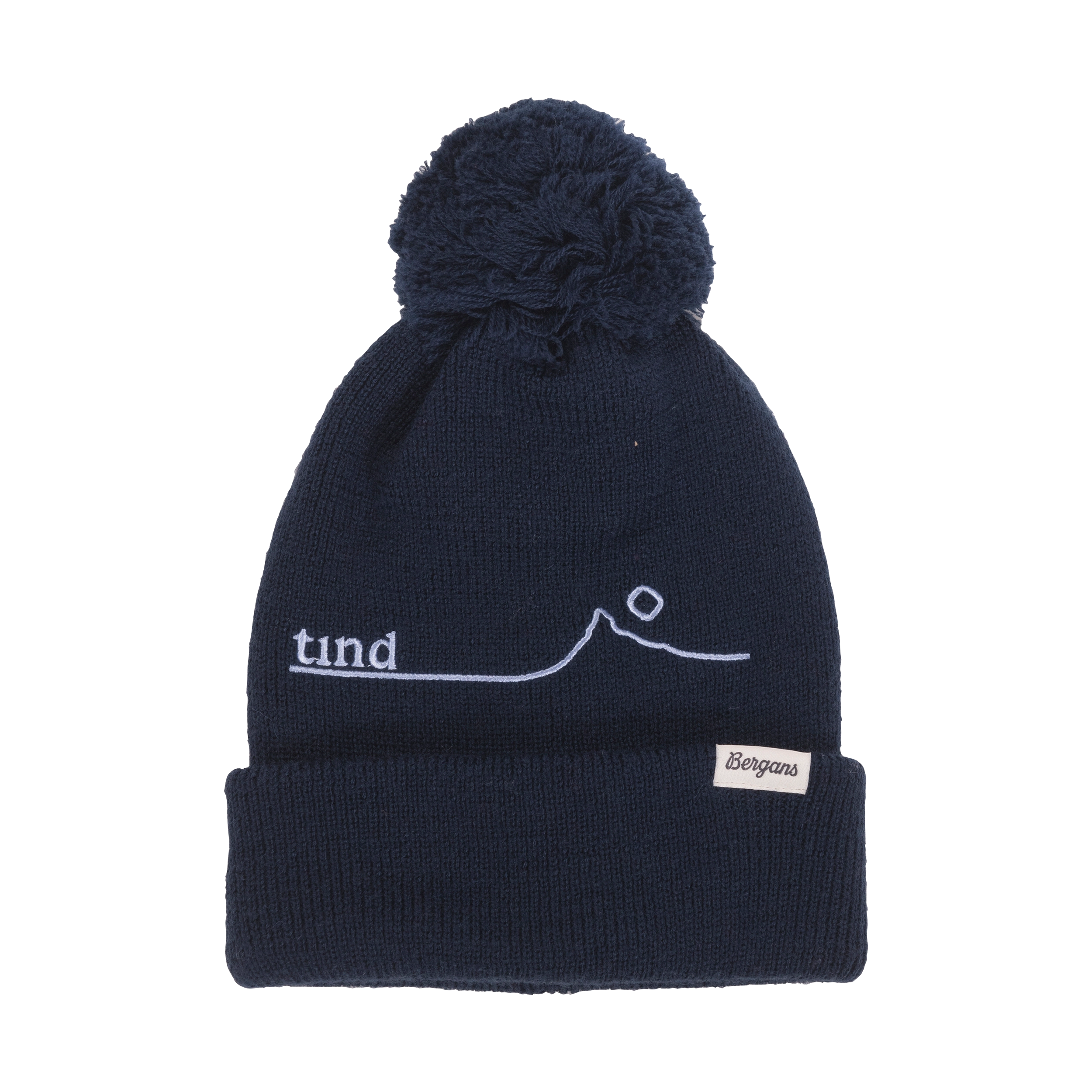Tind PowPow Pom Wool Beanie Navy Blue