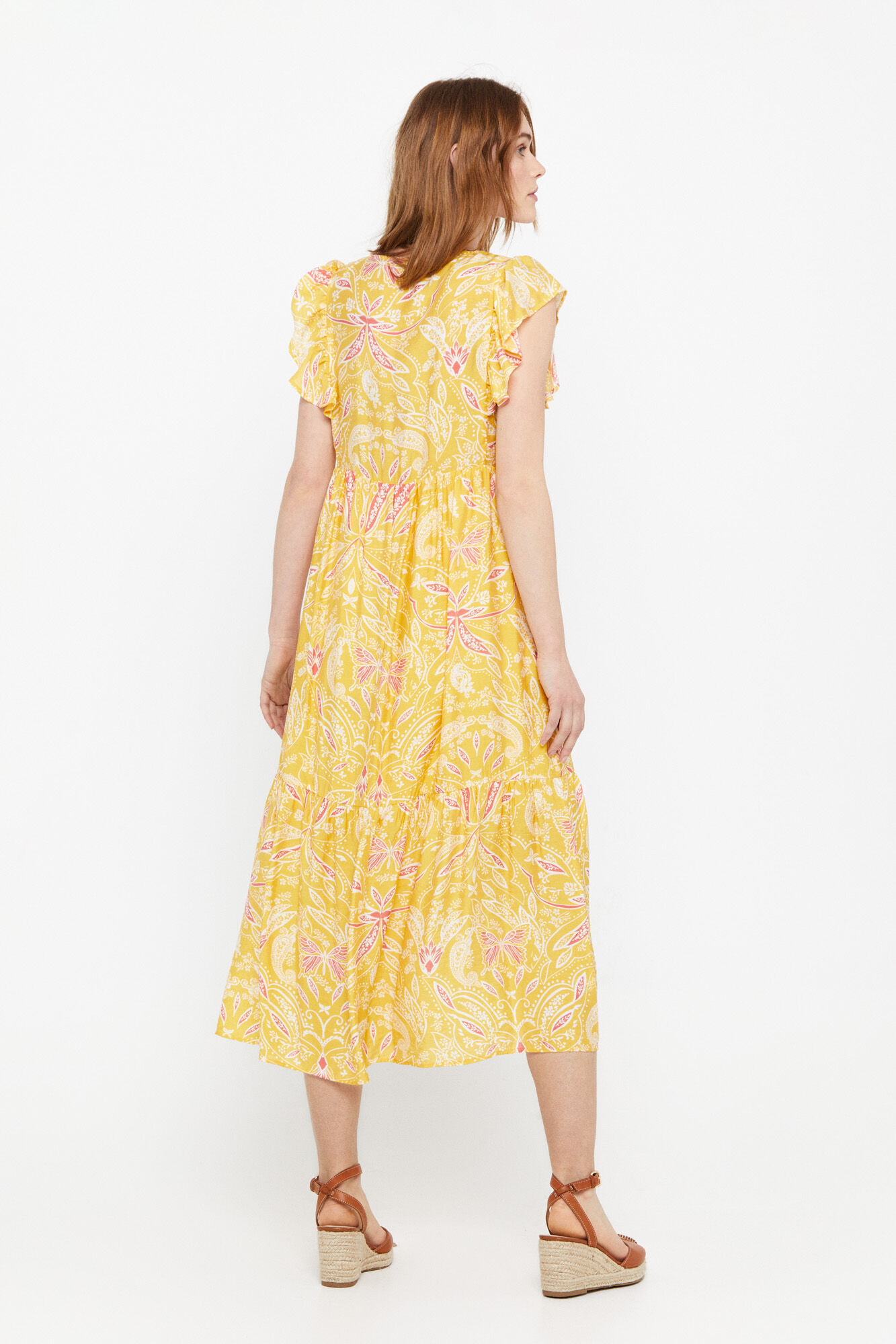 Vestido longo estampado - Multicolorido